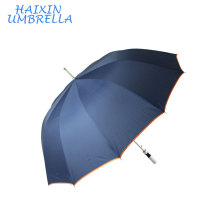 Los anuncios abiertos autos azules de aluminio modificados para requisitos particulares de la alta calidad imprimen el paraguas recto fresco del golf China fabrica para los deportes del verano